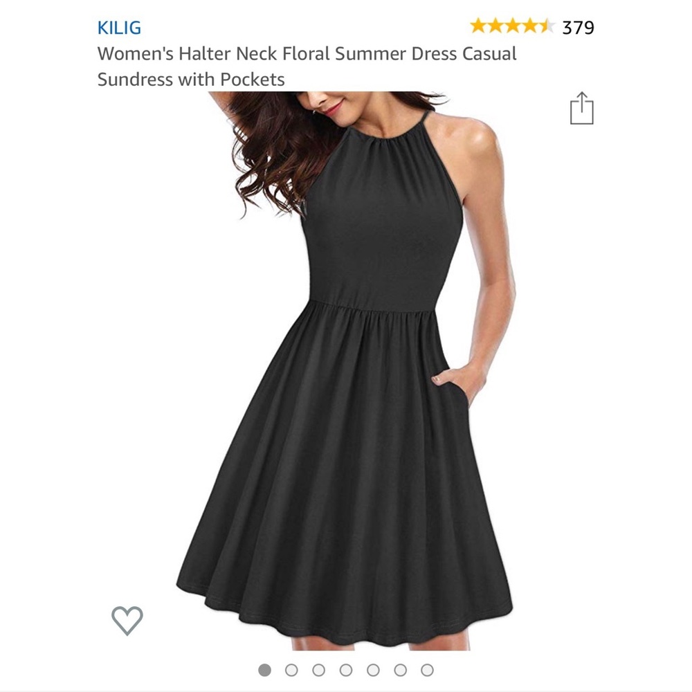 Kilig Halter Neck Casual Dress with Pockets Small
